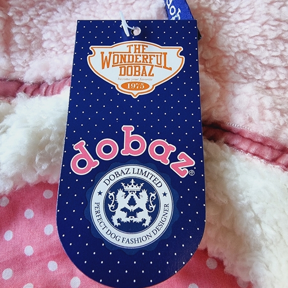 ๐๏ธ Dobaz Sherpa Pink Polka Dot Dog Hoodie Sweater Size M - Picture 10 of 10